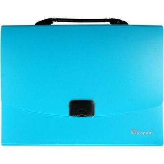 Teczka A4 z rączką 12 przegródek fluo niebieska