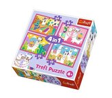 Puzzle 4w1 Lamy na wakacjach TREFL