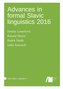 Advances in formal Slavic linguistics 2016