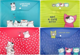 Teczka A4 plastikowa zatrzask So Many Cats mix M&G;