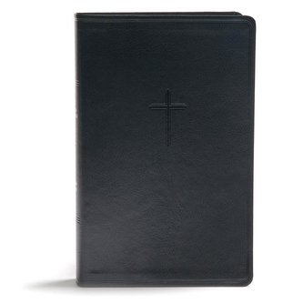 CSB Everyday Study Bible, Black Leathertouch: Black Letter, Study Notes, Illustrations, Aricles, Easy-To-Carry, Ribbon Marker, E