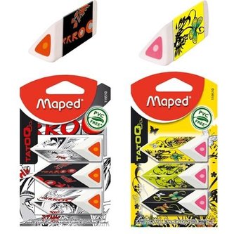 Gumka Pyramide trójkolorowa 3szt bls MAPED