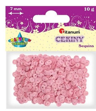 Cekiny 7mm okrągłe pastelowe jasnoróżowe
