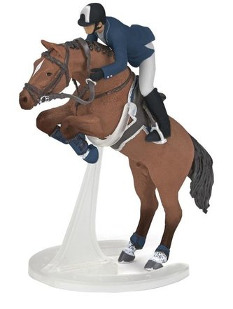 Kůň skákající s jezdcem