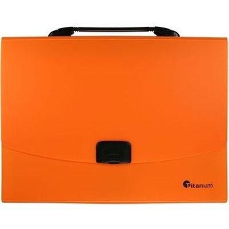 Teczka A4 z rączką 12 przegródek fluo pomarańczowa