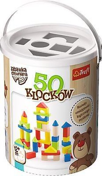 Zabawka drewniana - Klocki 50 sztuk TREFL