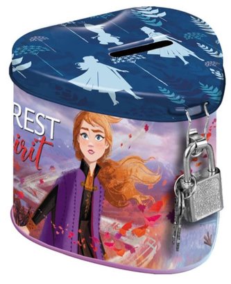 Skarbonka metalowa z kłódką serce Frozen