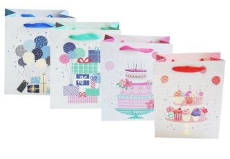 Torebka ozdobna płaska pionowa mała Urodziny