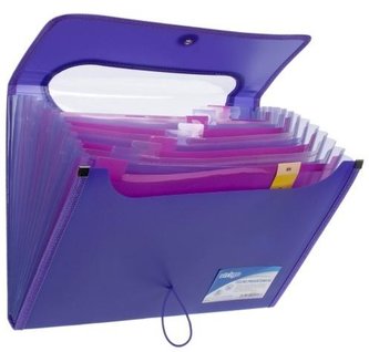 Teczka A4 z 12 przekładkami V-file fiolet STRIGO