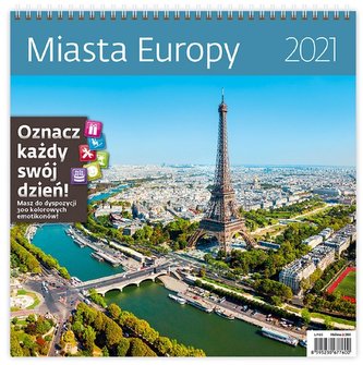 Kalendarz 2021 30x30 Miasta Europy HELMA