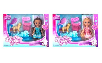 Lalka 16cm z pieskiem i akcesoriami mix