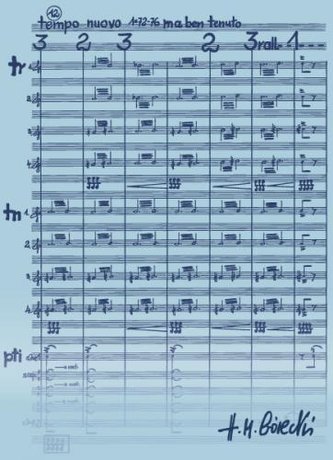 Teczka niebieska z motywem nut - H.M. Górecki