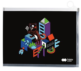 Teczka B5 PP z suwakiem Me&City mix HAPPY COLOR