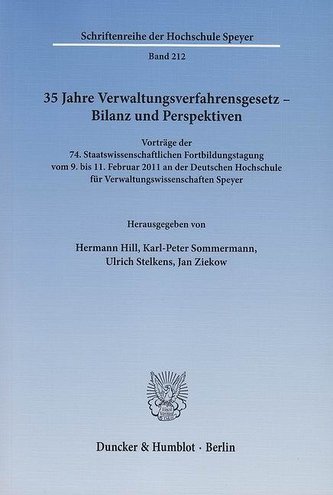 35 Jahre Verwaltungsverfahrensgesetz - Bilanz und Perspektiven
