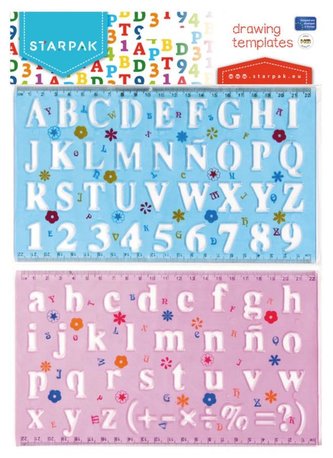 Plastová šablóna čísel a písmen