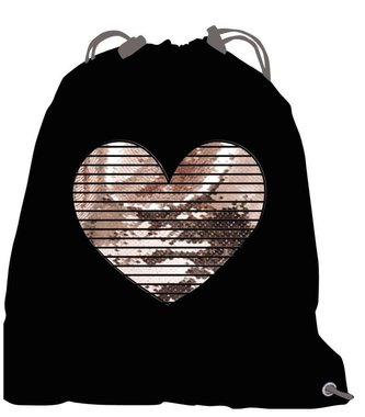 Worek na buty Glamour z cekinami Serce