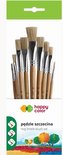 Pędzle szkolne płaskie 9szt HAPPY COLOR