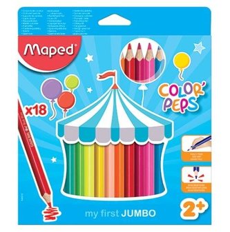 Colorpeps Jumbo trojuholníkové farebné ceruzky 18 farieb MAPED