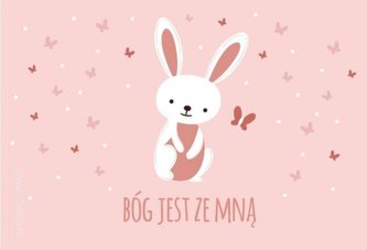 Magnes na lodówkę - Króliczek. Bóg jest ze mną