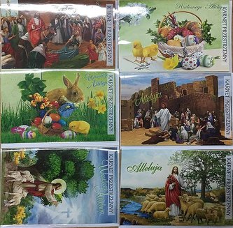Karnet przestrzenny duży Wielkanoc + koperta MIX