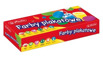 Farby plakatowe szkolne 10 kolorów x 20ml