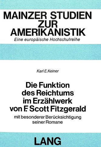 Die Funktion des Reichtums im Erzählwerk von F. Scott Fitzgerald