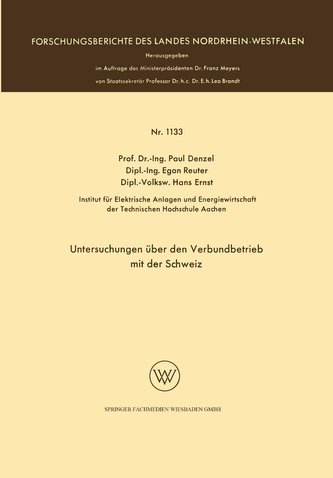 Untersuchungen über den Verbundbetrieb mit der Schweiz