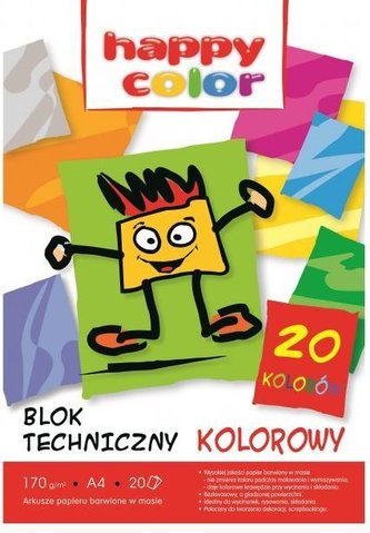 Blok techniczny kolor A4/20K HAPPY COLOR