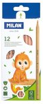 Kredki ołówkowe sześciokątne Natural 12 kol MILAN