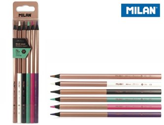 Kredki sześciokątne 6 kolorów MILAN