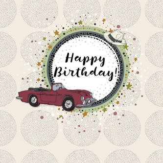 Karnet kwadrat CL0213 Urodziny samochód