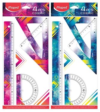 Zestaw Cosmic 2 ekier/lin 30cm/kątom mix MAPED