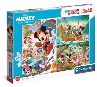 Puzzle 3x48 Super Kolor Mickey a priatelia
