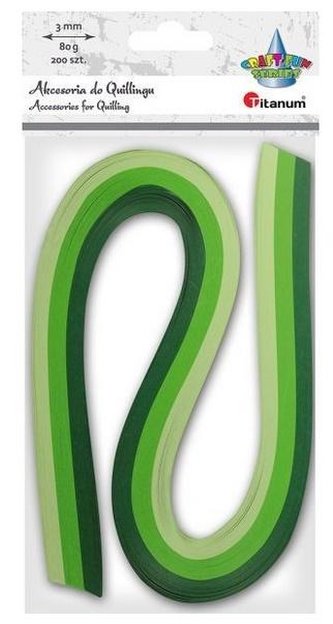 Paski do quillingu 3mm zielone 200szt
