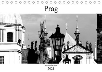 Prag monochrom (Tischkalender 2021 DIN A5 quer)