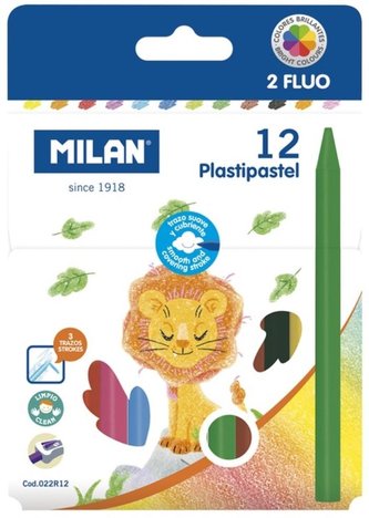 Kredki świecowe Plastipastel 12 kolorów MILAN