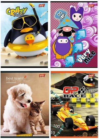 Notatnik A7/50K kratka MIX (30szt)