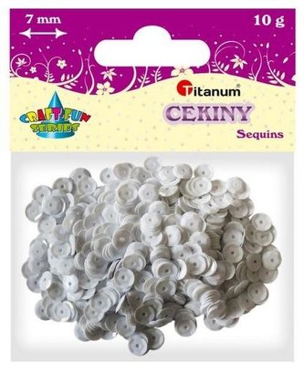 Cekiny 7mm pastelowe białe
