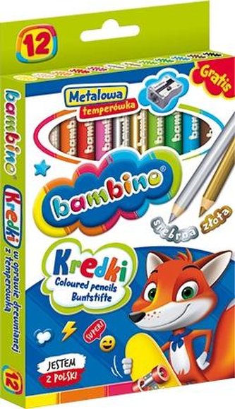 Ceruzkové pastelky 12 farieb BAMBINO