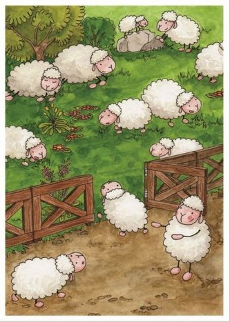 Pocztówka z kolorowanką - Kto wejdzie