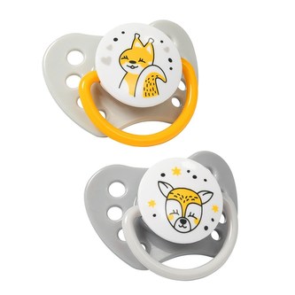 Anatomický dudlík Baby Ono 3-6m 2ks šedo-žlutý