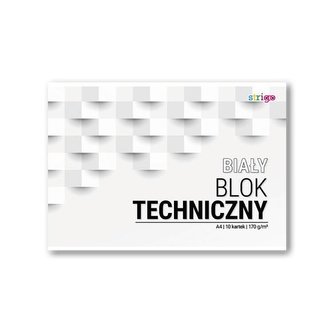 Blok techniczny biały A4/10K (10szt) STRIGO