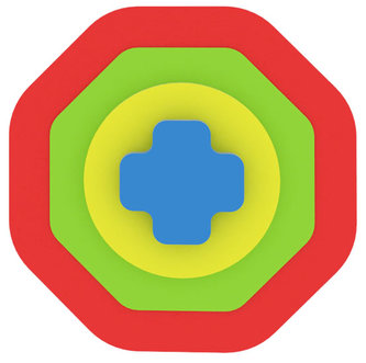 Moje první puzzle - Tvary osmiúhelník/červená