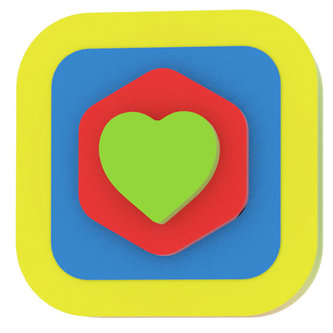 Moje první puzzle - Tvary čtverec/srdce žlutá