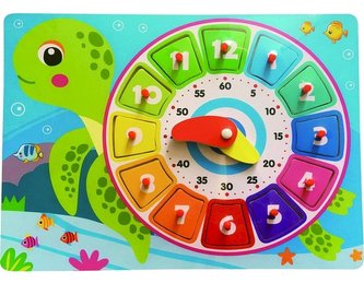 Układanaka drewniana Zegar