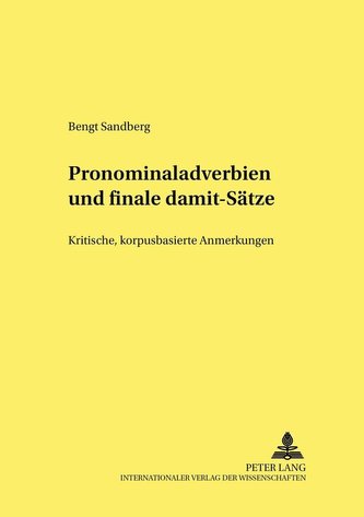 Pronominaladverbien und finale damit-Sätze