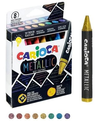 Kredki świecowe metaliczne 8 kolorów CARIOCA
