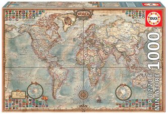 Puzzle 1000 Mapa polityczna świata (miniatura) G3