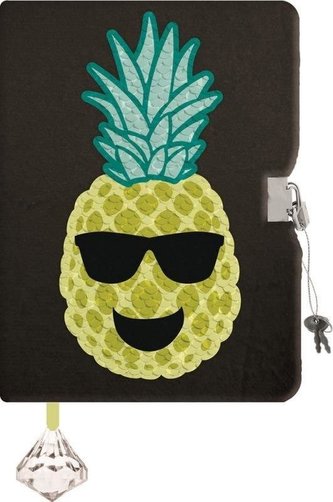 Pamiętnik z kłódką A5/96K Cekiny Ananas