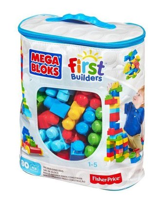 Mega Bloks Tehly vo vreci 80 el. Modrá